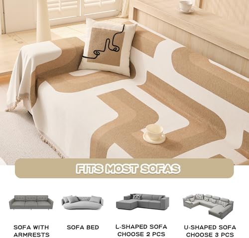MEETSKY Chenille Couch Cover 91 x 134 Pet Friendly