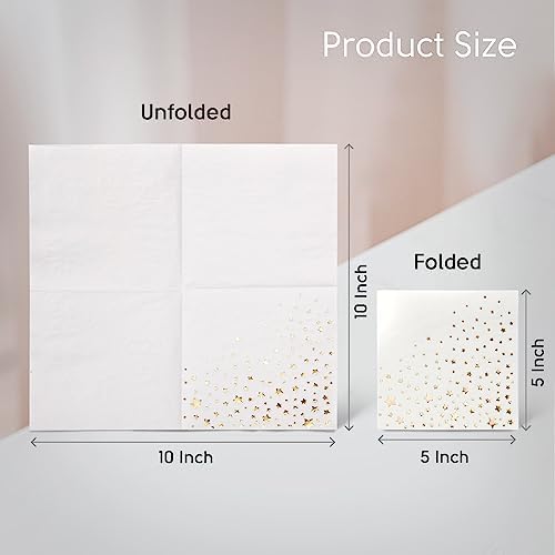 Essential Concierge Stylish Gold 5x5 Inch Napkins 100 Count