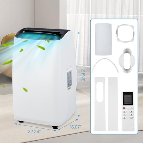 MilleLoom 14000 BTU Portable AC Unit with Heat and Dehumidifier
