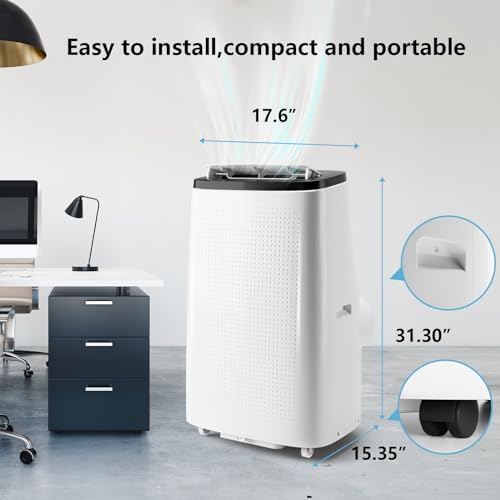 14000 BTU Portable Air Conditioner Dual Motor Fast Cooling