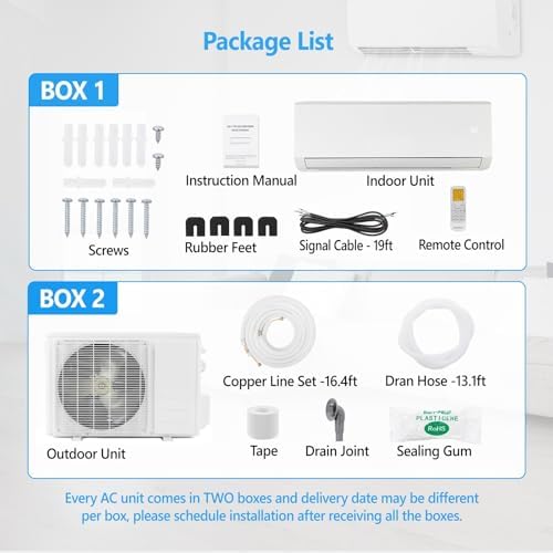 Bonnlo 9000 BTU Ductless Mini Split AC Heating System
