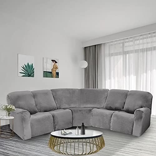 LiveGo L Shape Velvet Stretch Recliner Sofa Cover