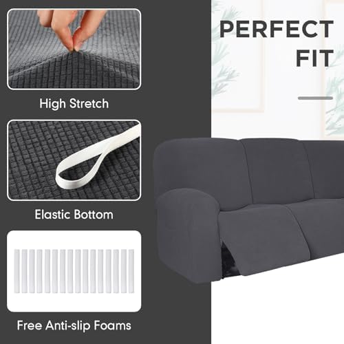 Peryiter 7 Pcs L Shape Sectional Recliner Sofa Covers