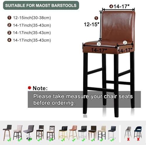 Lellen Bar Stool Covers Jacquard Pattern Slipcovers for Stools and Bar Chairs