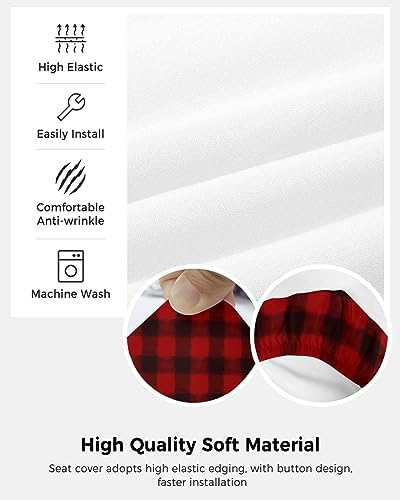 Double Love Red Black Plaid 2 Piece Chair Cover Set