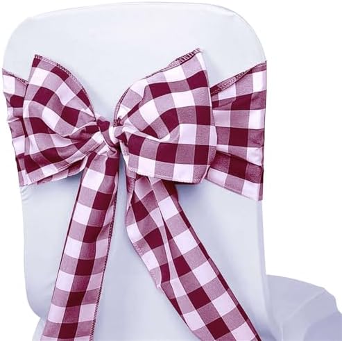 Efavormart 5pcs Buffalo Plaid Chair Sashes Covers