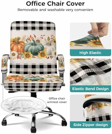 Elastic Chair Cover with Armrests Universal Fit