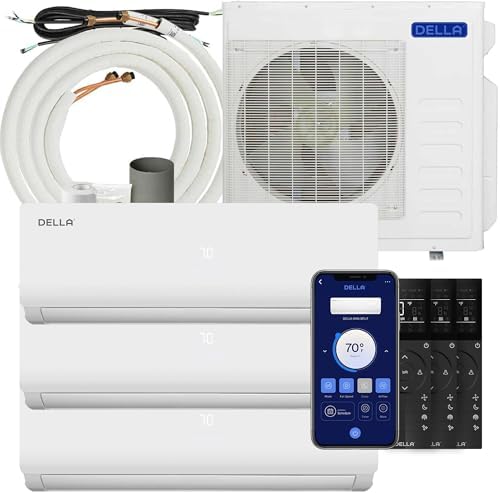 Della 3 Zone Mini Split AC 27K BTU 19 SEER With Alexa