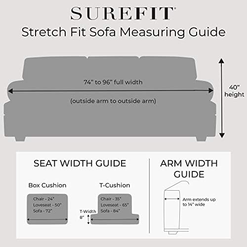 SureFit Stretch Morgan Sofa Slipcover Form Fit Machine Washable Khaki