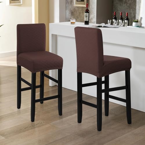 Fuloon Waterproof Bar Stool Covers 4 PCS Chocolate