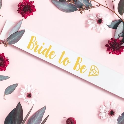 12 Pack Bachelorette Sashes with Gold Pins Black and White