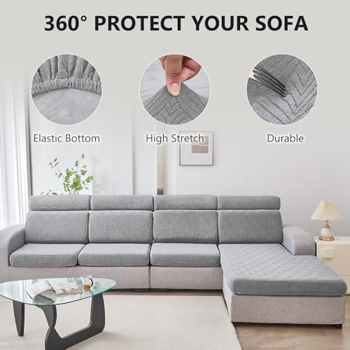 Genina Waterproof Couch Cushion Cover - L Shape Chaise Lounge Fit