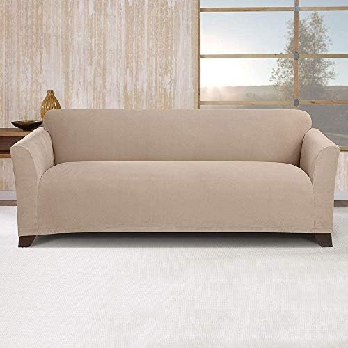 SureFit Stretch Morgan Sofa Slipcover Form Fit Machine Washable Khaki