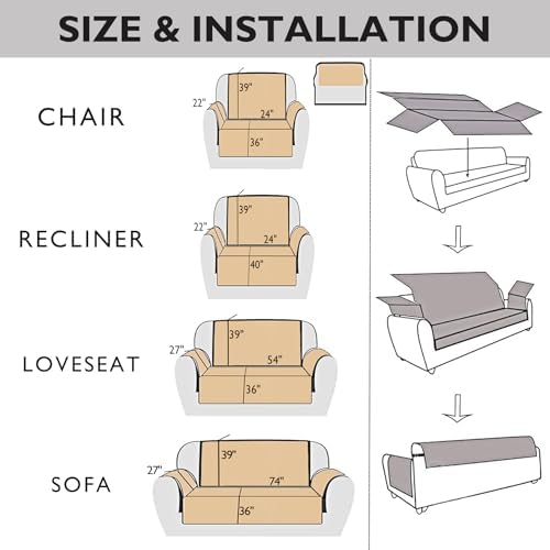 Skidproof Sofa Cover - Grey Bird Pattern for Pet and Kids Protection
