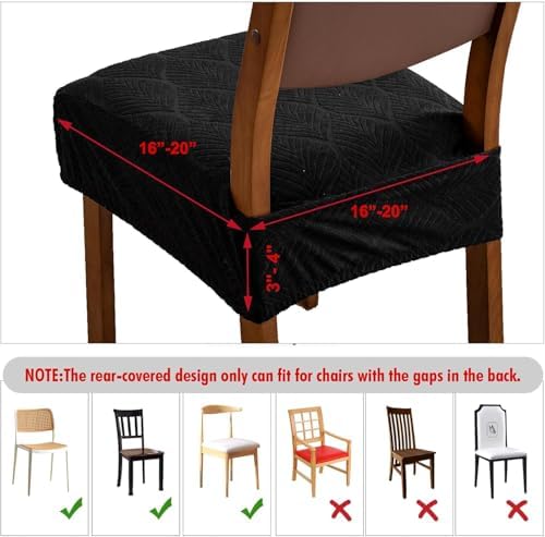 Removable Washable Dining Chair Seat Covers Set of 4