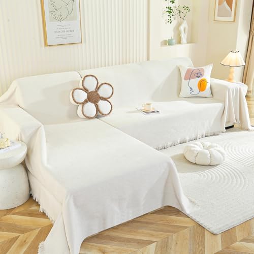Royhom Sectional Couch Covers 2 Piece L Shaped Blanket