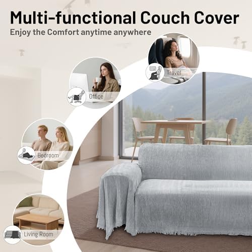 100 Waterproof Sectional Couch Cover L Shape with Tassel