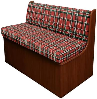 Red Plaid Stripe RV Sofa Cushion Covers
