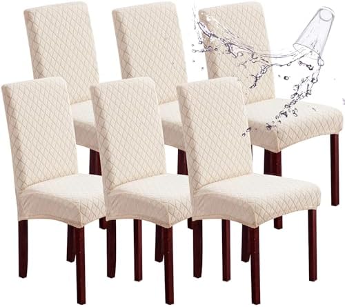 Genina Waterproof Chair Covers 6 Pack for Dining Room