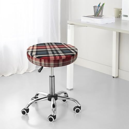 Old Plaid Checkered Bar Stool Cushion Cover