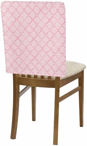 DecorLovee Pink Rhombus Chair Back Covers 4 Pack