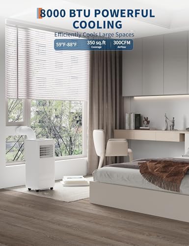 GarveeHome 8000 BTU Portable AC Unit with Dehumidifier and Remote