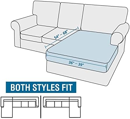 ADPON Velvet Sectional Couch Covers for Left and Right Chaise Lounge