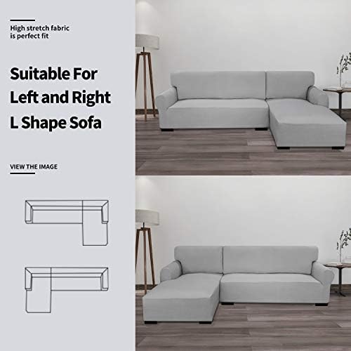Easy Going Stretch Sofa Slipcover 2 Piece L Shaped Cover
