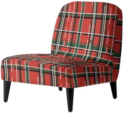 Christmas Plaid Armless Sofa Chair Cover with Removable Slipcover