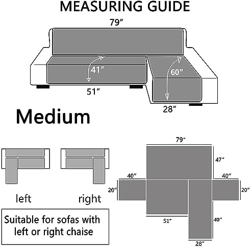 Double Side L Shape Couch Cover for Sectional Sofa