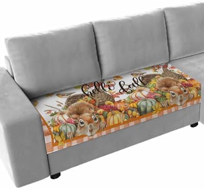 Thanksgiving Squirrel Orange Sofa Cushion Covers