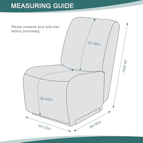 Ruaozz 1-Piece Reclining Chair Cover for Sectional L Shape Sofa