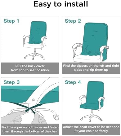 Savannan Large Office Chair Cover with Zipper and Arm Covers