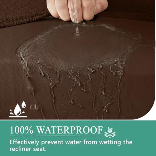 Waterproof Recliner Sofa Slipcover 5 Seater Dark Brown 1