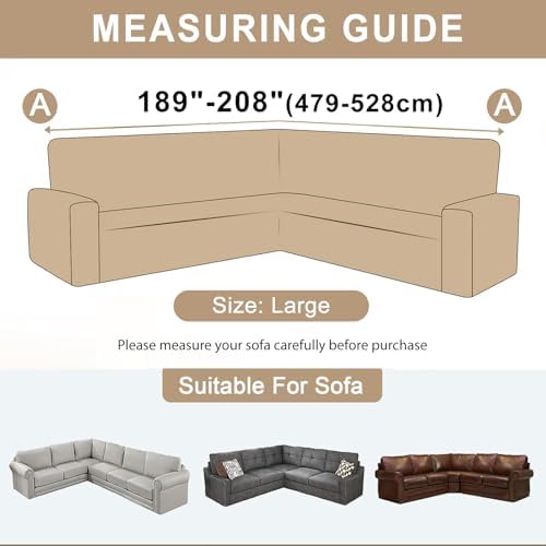 Stretchy L Shape Sofa Cover for Sectional Couch