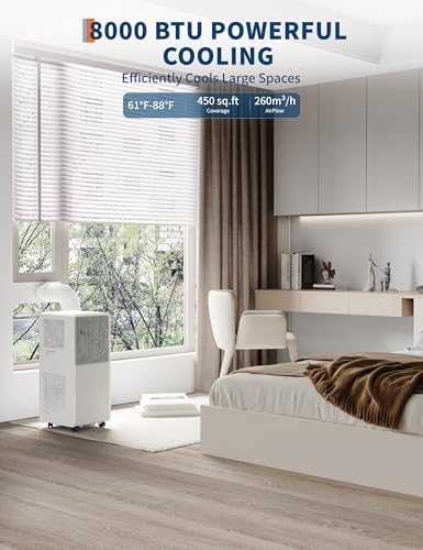 8000 BTU Portable AC Unit with Cool Fan Dehumidifier