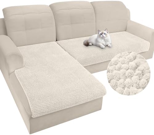 Arfntevss Plush L Shape Sofa Cover for Sectional Couch 2 Pieces 1