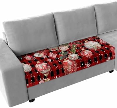 Red Christmas Balls Sofa Cushion Covers Washable and Stretchable