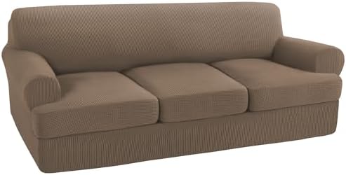 Turquoize 4 Piece T Cushion Sofa Slipcovers with 3 Cushions