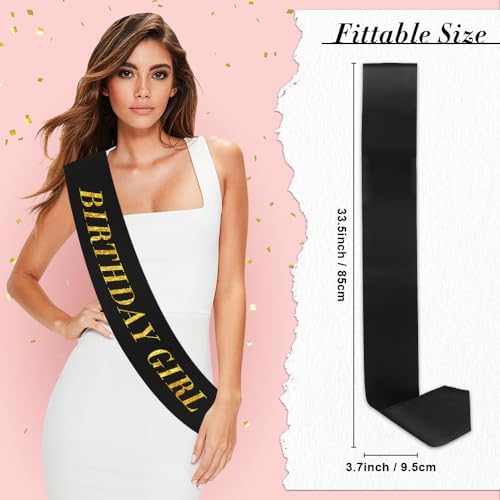 12 Pcs Black Satin Sash for Prom and Parties