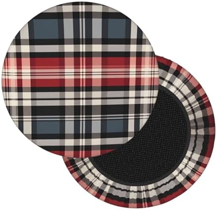 Old Plaid Checkered Bar Stool Cushion Cover