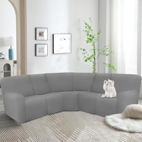 ALIECOM Waterproof Recliner Sofa Covers for L Shaped Sectional Couch 5 Seat