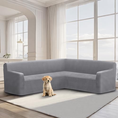 ALIECOM Velvet L Shape Sofa Cover for Pets