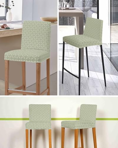 Sage Green Bar Stool Covers Set of 2 with Back