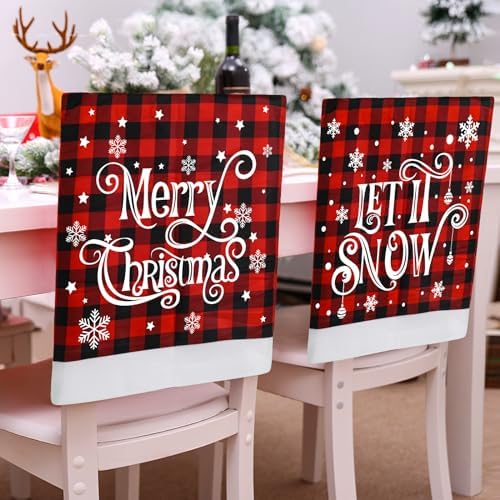 KIMOBER 2PCS Christmas Chair Covers Decor