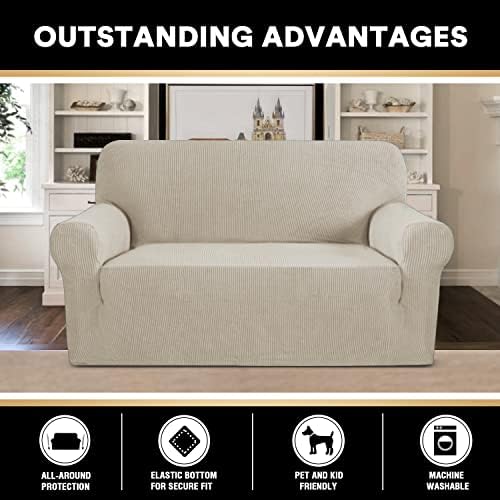 PrinceDeco Stretch Loveseat Sofa Cover for Pets and Kids