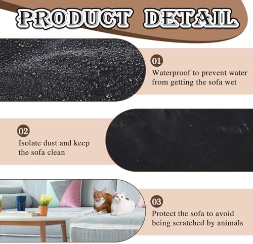 Barydat 4 Pcs PVC Sofa Slipcover Covers L Shape Pet Proof