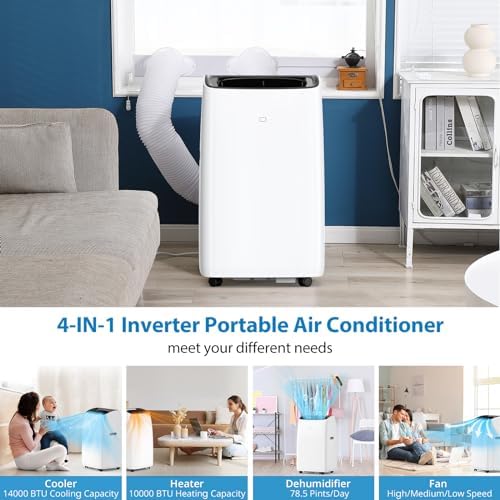 Towallmark 14000BTU Inverter Portable AC Unit with Heater and Fan