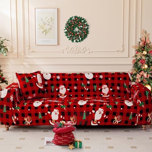 Luxudecor Christmas Sofa Cover Stretch Slipcover