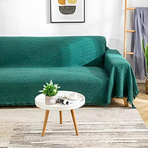 AIVIA Sofa Slipcover Cover Sheet Blanket Blackish Green 91x134 Inches